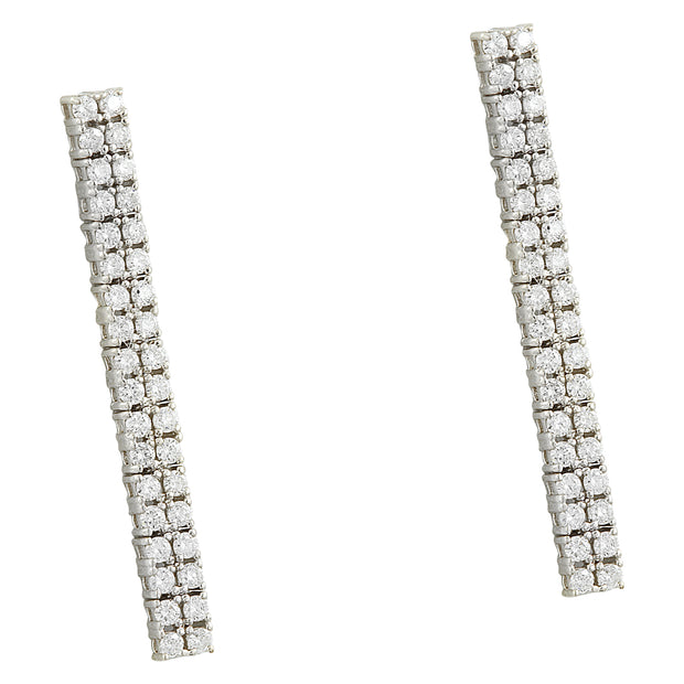 0.80 Carat Diamond 14K White Gold Earrings - Fashion Strada