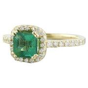 1.45 Carat Emerald 14K Yellow Gold Diamond Ring - Fashion Strada