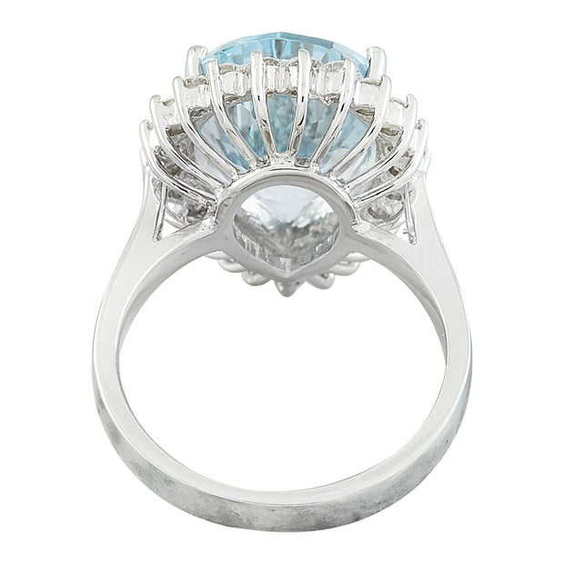 7.65 Carat Aquamarine 14K White Gold Diamond Ring - Fashion Strada