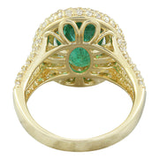 5.67 Carat Emerald 14K Yellow Gold Diamond Ring - Fashion Strada