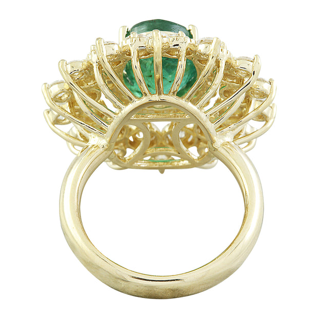 7.15 Carat Emerald 14K Yellow Gold Diamond Ring - Fashion Strada
