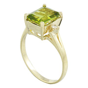 2.26 Carat Peridot 14K Yellow Gold Diamond Ring - Fashion Strada