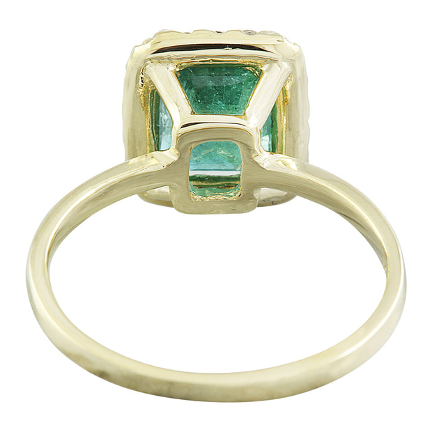 2.47 Carat Emerald 14K Yellow Gold Diamond Ring - Fashion Strada