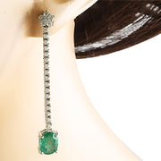 4.50 Carat Emerald Diamond Earrings - Fashion Strada