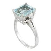2.26 Carat Aquamarine 14K White Gold Diamond Ring - Fashion Strada
