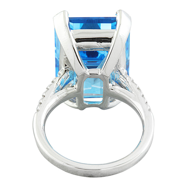 12.30 Carat Topaz 14K White Gold Diamond Ring - Fashion Strada