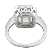 3.53 Carat Aquamarine 14K White Gold Diamond Ring - Fashion Strada