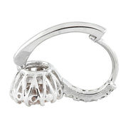 3.65 Carat Morganite 14K White Gold Diamond Earrings - Fashion Strada