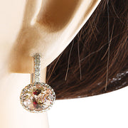 3.65 Carat Morganite 14K White Gold Diamond Earrings - Fashion Strada