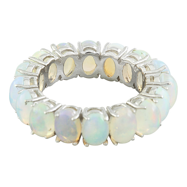 5.00 Carat Opal 14K White Gold Ring - Fashion Strada