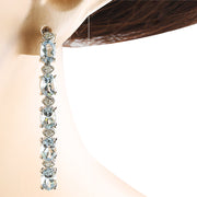 4.53 Carat Aquamarine 14K White Gold Diamond Earrings - Fashion Strada