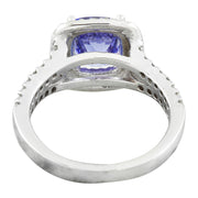 2.45 Carat Tanzanite 14K White Diamond Ring - Fashion Strada