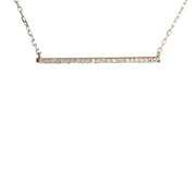 0.30 Carat Diamond 14K White Gold Bar Necklace - Fashion Strada