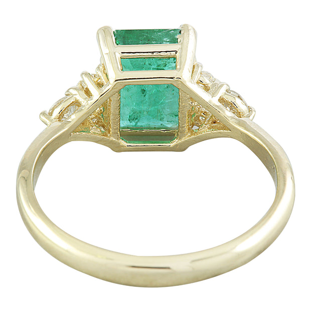 2.23 Carat Emerald 14K Yellow Gold Diamond Ring - Fashion Strada