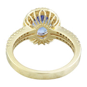 2.34 Carat Tanzanite 14K Yellow Gold Diamond Ring - Fashion Strada