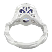 3.23 Carat Tanzanite 14K White Gold Diamond Ring - Fashion Strada