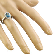 1.60 Carat Topaz 14K White Gold Diamond Ring - Fashion Strada