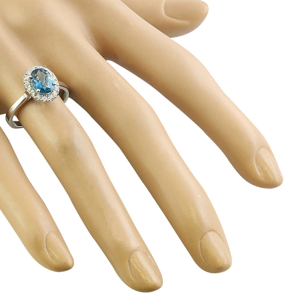 1.60 Carat Topaz 14K White Gold Diamond Ring - Fashion Strada