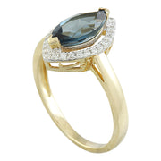 1.32 Carat Topaz 14K Yellow Gold Diamond Ring - Fashion Strada