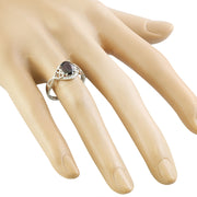 1.27 Carat Garnet 14K White Gold Diamond Ring - Fashion Strada