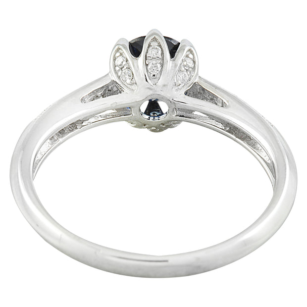 1.19 Carat Sapphire 14K White Gold Diamond Ring - Fashion Strada