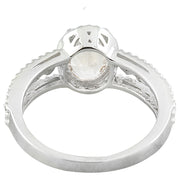 1.29 Carat Morganite 14K White gold Diamond Ring - Fashion Strada