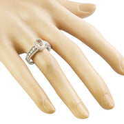 1.29 Carat Morganite 14K White gold Diamond Ring - Fashion Strada