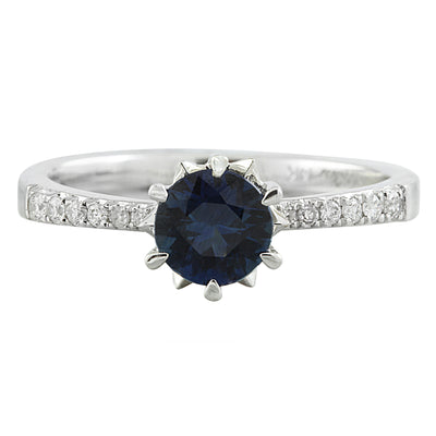 1.18 Carat Sapphire 14K White Gold Diamond Ring - Fashion Strada