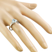 1.85 Carat Topaz 14K White Gold Diamond Ring - Fashion Strada