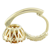 3.46 Carat Citrine 14K Yellow Gold Diamond Earrings - Fashion Strada