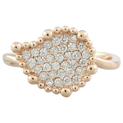 0.40 Carat Diamond 14K Rose Gold Leaf Ring - Fashion Strada