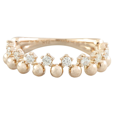 0.40 Carat Diamond 14K Rose Gold Bubble Ring - Fashion Strada