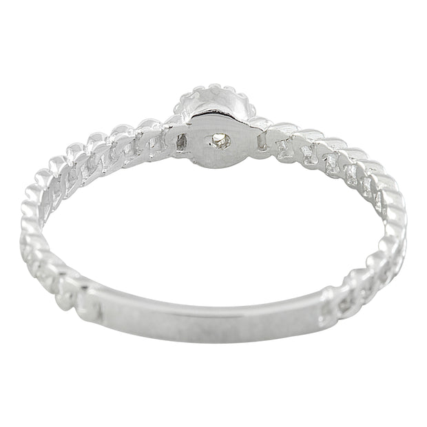 0.10 Carat Diamond 14K White Gold Solitaire Ring - Fashion Strada