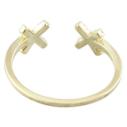 0.10 Carat Diamond 14K Yellow Gold Double X Open Front Ring - Fashion Strada