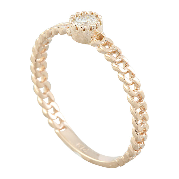 0.10 Carat Diamond 14K Rose Gold Solitaire Ring - Fashion Strada