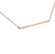 0.30 Carat Diamond 14K Rose Gold Bar Necklace - Fashion Strada