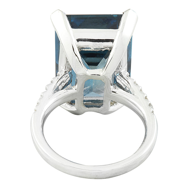 20.80 Carat Topaz 14K White Gold Diamond Ring - Fashion Strada