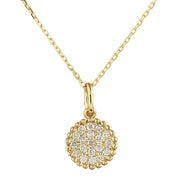 0.22 Carat Diamond 14K Yellow Gold Medallion Pendant Necklace - Fashion Strada