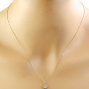 0.22 Carat Diamond 14K Yellow Gold Medallion Pendant Necklace - Fashion Strada
