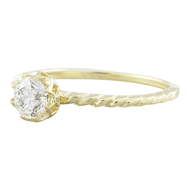 0.50 Carat Diamond 14K Yellow Gold Solitaire Engagement Ring - Fashion Strada