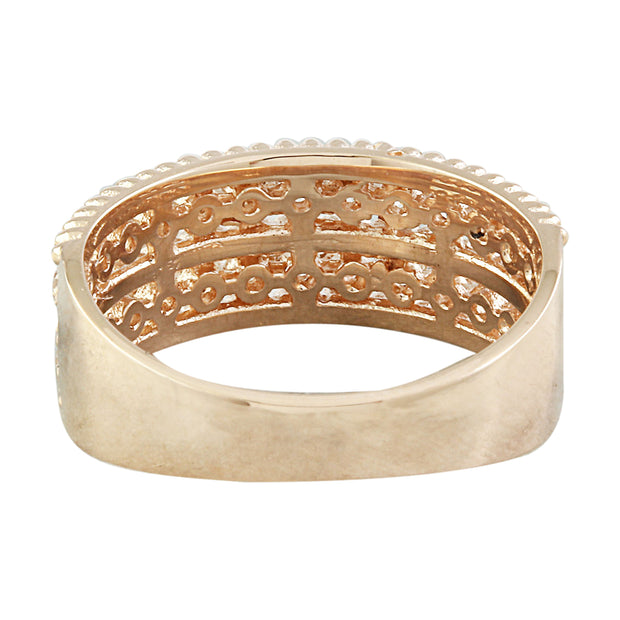 0.66 Carat Two Row Diamond 14K Rose Gold Ring - Fashion Strada