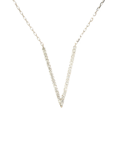 0.40 Carat Diamond 14K Rose Gold "V" Necklace - Fashion Strada