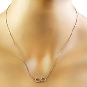 0.30 Carat Diamond 14K Rose Gold Eternity Pendant Necklace - Fashion Strada