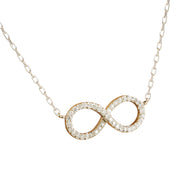 0.30 Carat Diamond 14K White Gold Infinty Necklace - Fashion Strada
