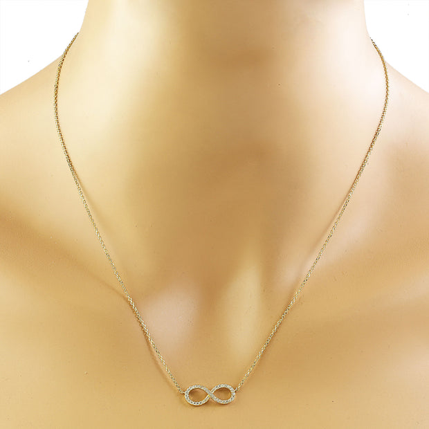 0.30 Carat Diamond 14K Yellow Gold Infinity Necklace - Fashion Strada