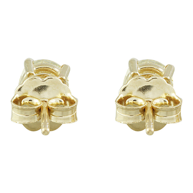 0.80 Carat Diamond 14K Yellow Gold Solitaire Stud Earrings - Fashion Strada