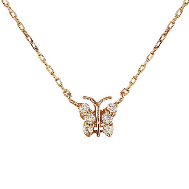 0.20 Carat Diamond 14K Rose Gold Necklace - Fashion Strada