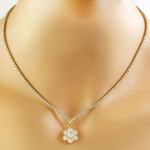 7.15 Carat Diamond 18K Yellow Gold Necklace - Fashion Strada