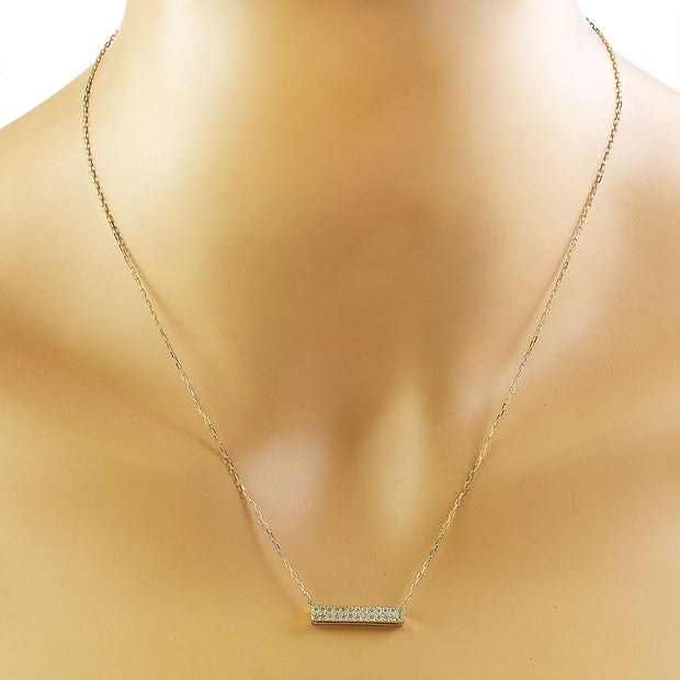 0.40 Carat Diamond 14K Yellow Gold Double Bar Necklace - Fashion Strada