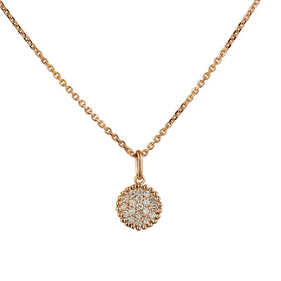 0.22 Carat Diamond 14K Rose Gold Medallion Pendant Necklace - Fashion Strada